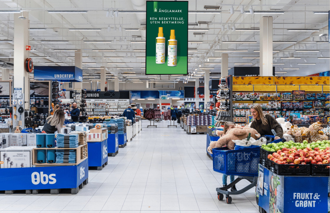 ZetaDisplay Retail Media in Coop Norway Obs hypermarkets